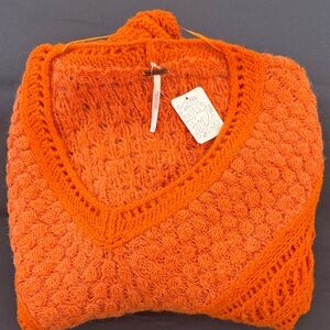 Free People Orange Sweater